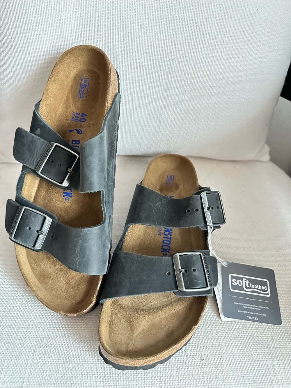 Birkenstock Black Two-Buckle Soft Footbed Sandals